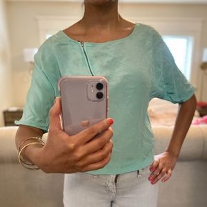 Mint green 100% silk blouse from Anthro